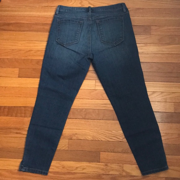 Loft Cropped Ankle Zipper Jeans Stretch Denim Medium Wash Size 6 - Picture 5 of 6